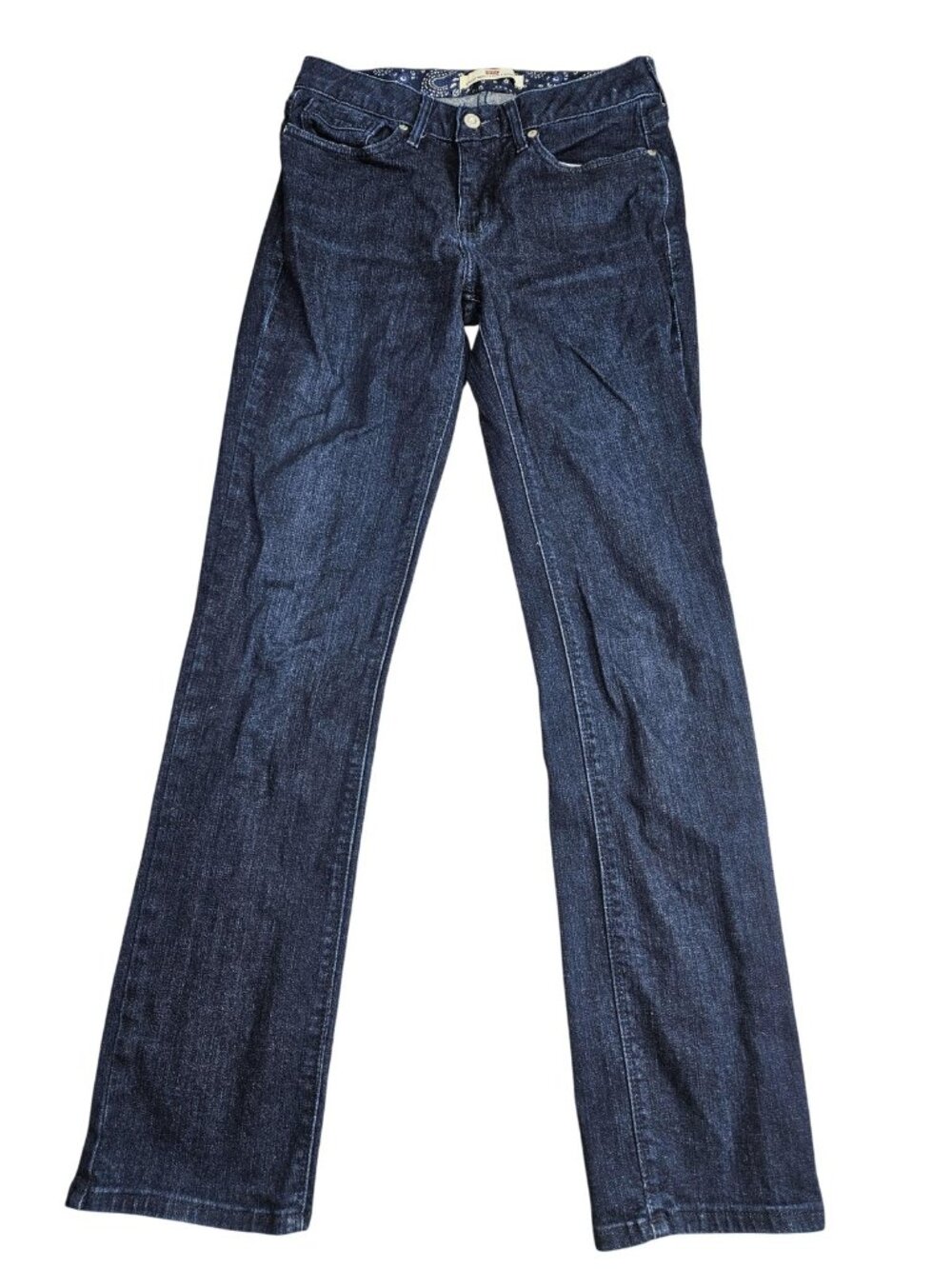 Levi's 525 Perfect Waist Straight Leg Jeans Womens 4M Blue Dark Wash Mid Rise